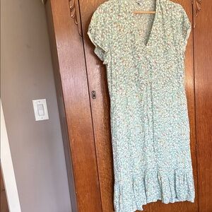 Rails Pastel Light Green Floral Dress - L